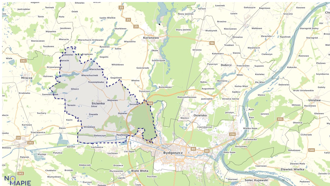 Mapa uzbrojenia terenu Sicienka